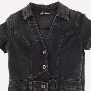 zara XS black denim dress